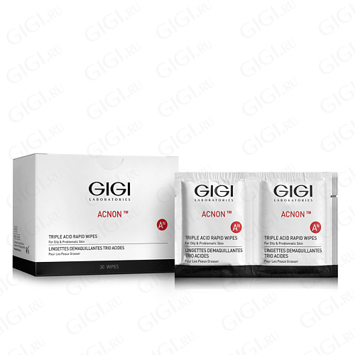 GiGi Acnon 27120 AN Triple acid rapid wipes \  Салфетки-пилинг трехкислотные, 30 шт